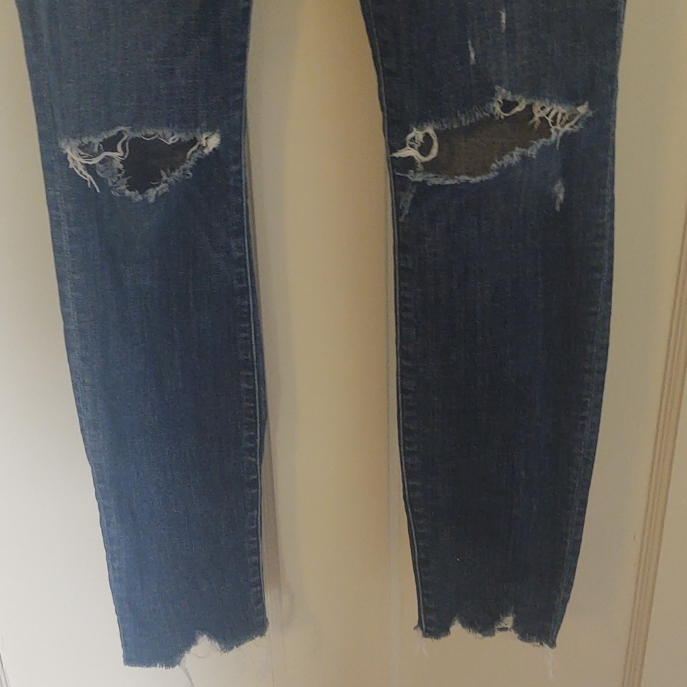 Mother The Stunner Chew Skinny Jean Wash Off Duty Sz 24 - Picture 4 of 12